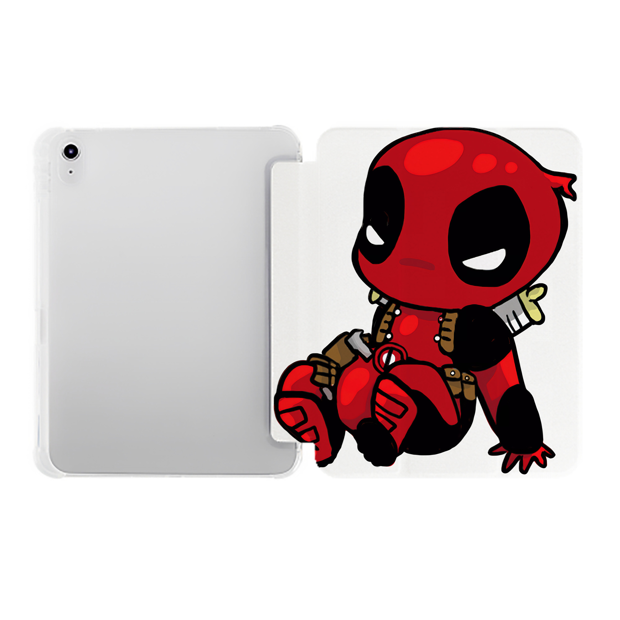 （画像用） Deadpool デッドプール IPad ケース ペン収納付き 三つ折りスタンド PUレザー×シリコン 対応機種9.5/10.5/10.9インチ